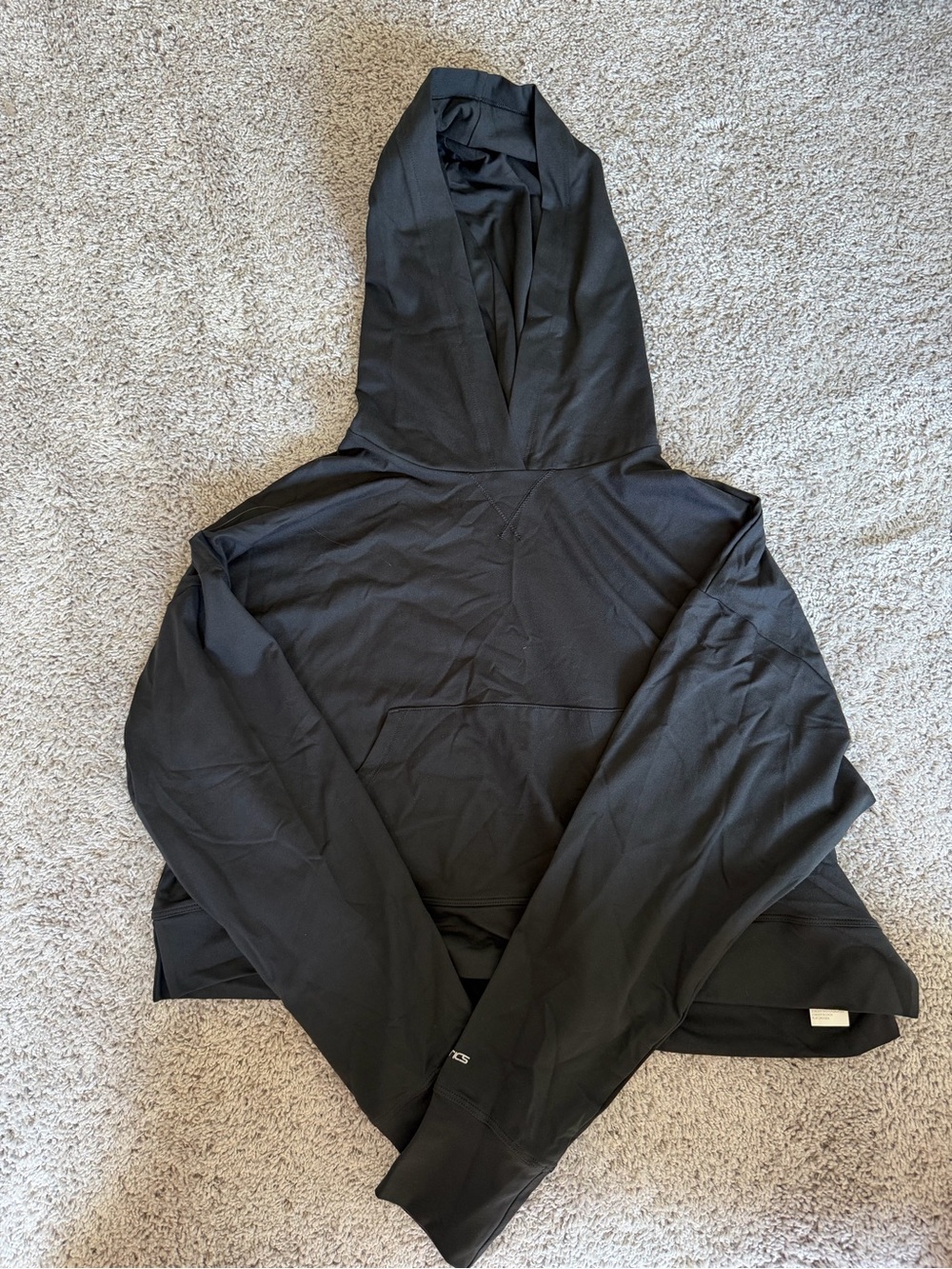 Fabletics Cropped Black Hooded Pullover - Size XS
